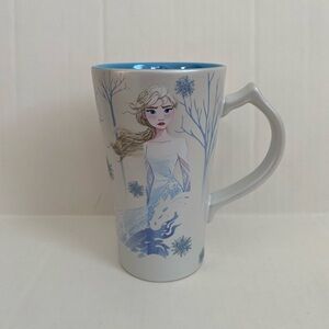 Disney Frozen Elsa & Anna Ceramic Mug Blue Interior – Excellent Condition